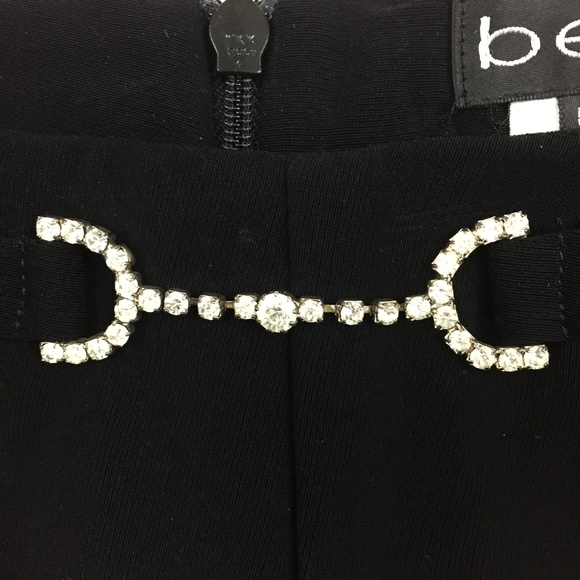 BEBE Rhinestone Waist Zip Back Dress Pants - Picture 3 of 8